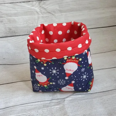 Personalized Customized Christmas Storage Basket Foldable Cotton Christmas Decoration Bucket