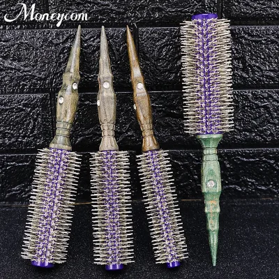 100% Natural Beard Brush Hairdressing Barrel Comb Round Roll Hair Comb Hot-selling Blowing Brush