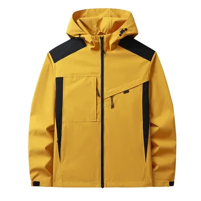 ODM Custom Men's Casual Stand Collar Waterproof Ski Snow Jacket Warm Autumn Rain Jacket with Hood Fully Taped Seams