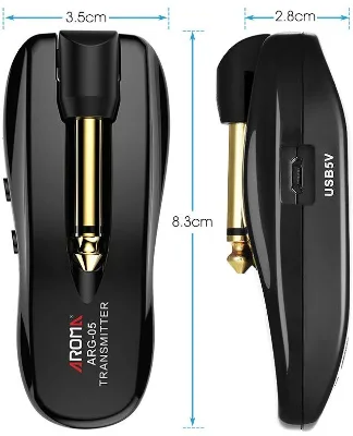 AROMA Wireless Guitar Audio Transmission System Transmitter Receiver Built-in Rechargeable Battery for Electric Guitar Bass