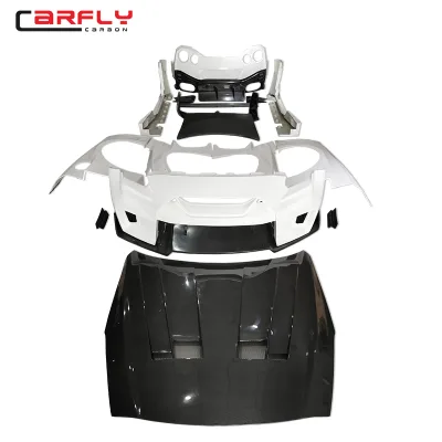 Half Carbon Fiber Fiberglass Front Bumper Tail Spoiler  LB Style Body Kit for Gtr R35