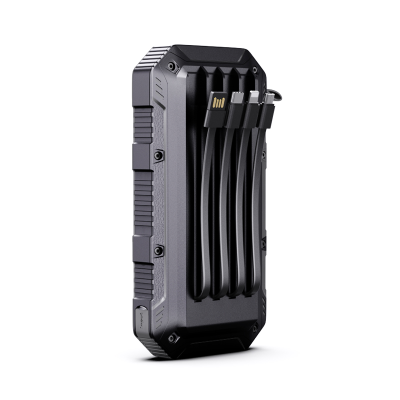 Eco-Friendly 20000mAh Solar Charger with Built-in Cable and Multi-Device Charging Support