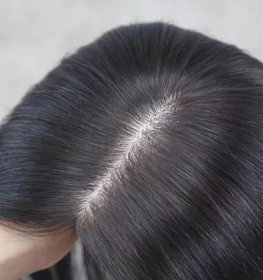 Toupee Hair System Silk Base Hair Topper Human Hair All Direction Hairline Topper