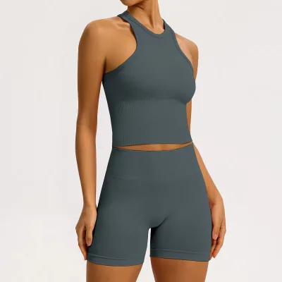 Seamless Yoga Sports Set Women Quick Dry Workout Clothes Gym Training Outfit High Waist Leggings and Sports Bra