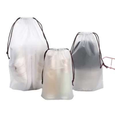 Large Capacity Drawstring Bag Custom Color White PEVA Thickened Drawstring Bag Custom LOGO