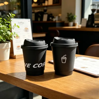 Luxury Black Pe Coated Heat Insulated Double Wall Cup for Gourmet Cafe Bar and Professional Espresso Coffee Packaging
