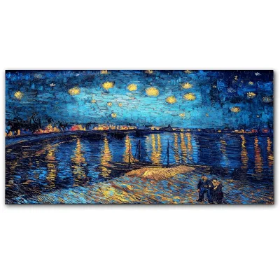 Famous Impressionist Artist Print Paintings Starry Night on the Rhone River