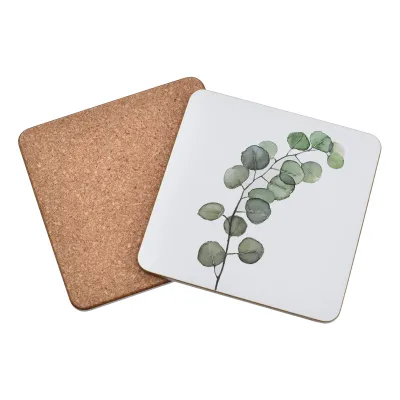Wholesale Eco-Friendly Sublimation Glossy Mdf coaster with Cork Back 95*95 Recycled Mdf Cork coaster