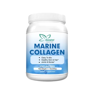 High Quality OEM Marine Collagen Peptides Powder for Men and Women Support Healthy Skin Promote Gut Health 500g Powder