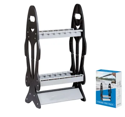 8 Holes Topline Vertical Adjustable ABS Fishing Rod Rack Fishing Pole Rack Stand Display Holder Lightweight Fishing Storage Rack