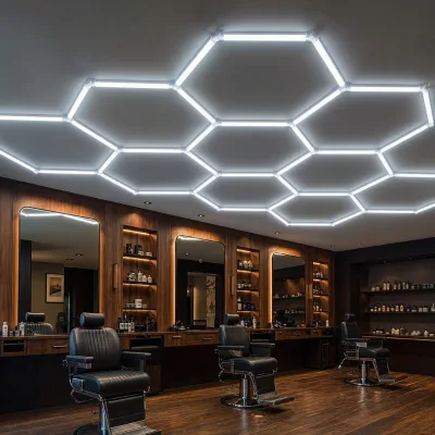 Honeycomb LED Ceiling Panel System for Barber Shop Hairdresser Salon 6000K Daylight Aluminum