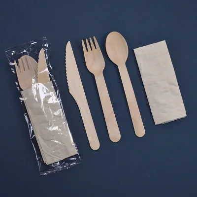 Eco-friendly Wholesale Birch Wood Disposable Cutlery Set