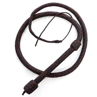 65"inch Black&red Handmade Paracord Bullwhip Heavy Duty Riding Whip Cow Whip Horse Crops Horse Riding Whip