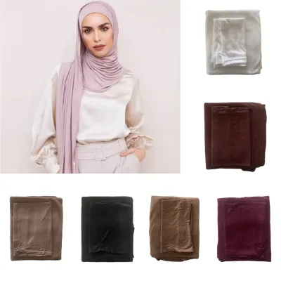 Solid Color Modal Headscarf Elastic Jersey Hijab Durable Four Seasons WomenTurkey Istanbul Islammuslim