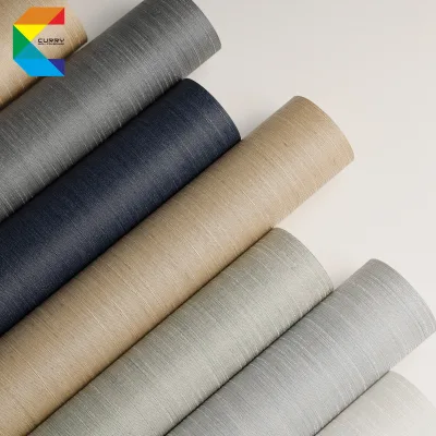 CE Certified Modern Natural Weave Texture Matte Vinyl PVC Wallpaper Fireproof Waterproof Anti-Static for Home Renovations Hotel