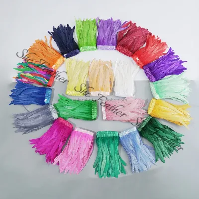 20-25cm(8-10'') Feathers Trimming for Carnival Costumes Wedding Chicken Rooster Coque Tail Fringe Feather Trim for Craft