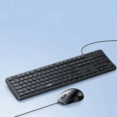 UGREEN Wired Keyboard Mouse Combo 104 Keys Membrane Silent Keyboard Set
