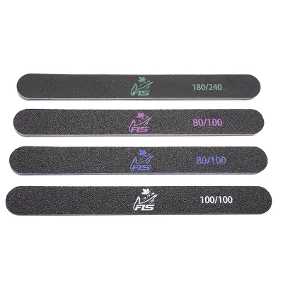 Professional Manicure Custom Nail Files High Quality Straight Black Washable Double-Sided Nail File
