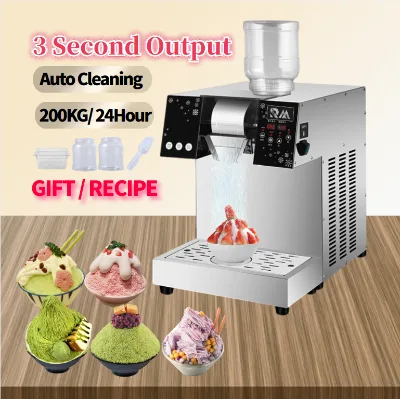 Electric Roller Bingsu Fluffy Japanese Used Blade Flaker Cups Korean Shave Ice Shaver Machine Commercial Semi-automatic for Sale
