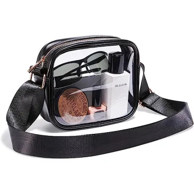 Wholesale Waterproof PVC Zipper Closure Vintage Classic Bohemian Crossbody Shoulder Bag for Women with Clear Storage