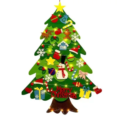 Come with Glue Christmas Tree Custom Size High Quality Wholesale Available Felt Decoration Newly Designed Felt Christmas Tree
