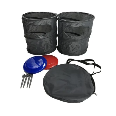 Folding Flying Disc Throwing Trash Can Spring Slam Game Kit