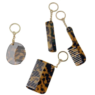 Lanson Cute Fashionable Anti-Static Portable Small Comb Acetate Keychain and Pendant Accessory