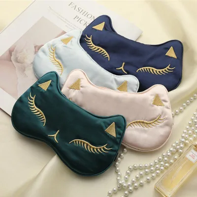 Creative Double-Sided Silk Travel Shade Cartoon Fox Sleep Eye Mask Wholesale Sleeping Mask Blindfold