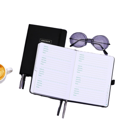 Hardcover Password Organizer A5 Pocket Size Address Book with Alphabetical Tabs Printed Style Paper Cover for Home Office