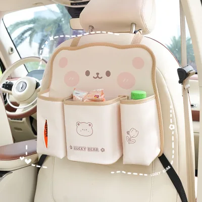 Car Rear Seat Hanging Bag Multifunction Cartoon Car Seat Organizer Auto Storage Pockets Cover Auto Car Backseat Organizer