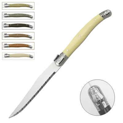 Premium French Design Stainless Steel Rust Resistant Steak Knives for Fine Dining and Camping Gifting with Customizable Options