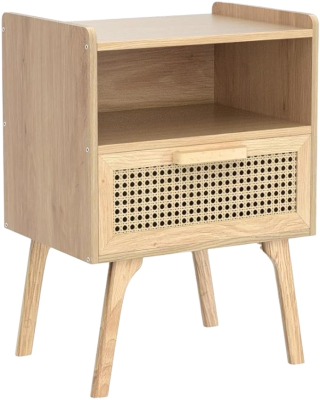 Nightstand,Small Bedside Table, White Night Stand,Bedside Furniture,Side Table With Drawer and Shelf for Bedroom,Living Room