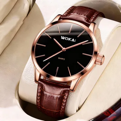 New Simple Design Women Men PU Leather Strap Business Sports Quartz Watch Casual Belt Watches