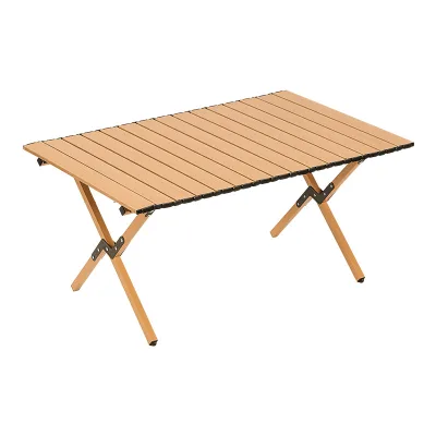 Outdoor Folding Camping Table Metal Camping Picnic Height Adjustable Table for Hiking Backpacking