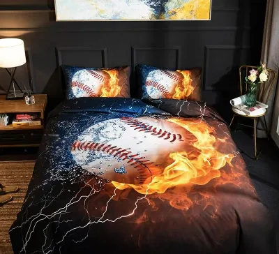 Hot Sale Basketball Court American Size Duvet Cover Microfiber Polyester Fitted Sheet Home 2 Pieces Bedding Set with Pillow Case
