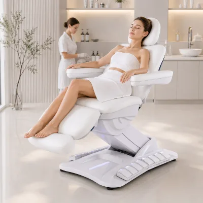 Electric Adjustable Foldable Beauty Bed with Lifting Function for Salon Use Microcurrent Treatment LED Facial & Beauty Equipment