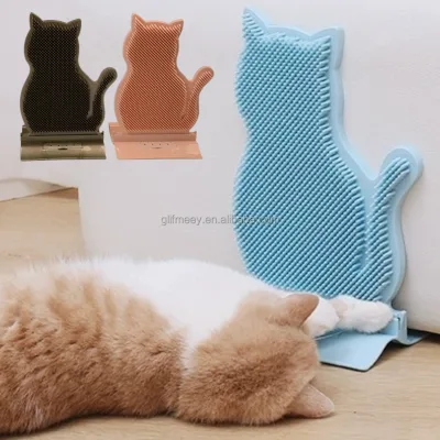 Indoor Cat Self Grooming Comb Soft Cat Massage Brush Scratcher Groomer with Catnip