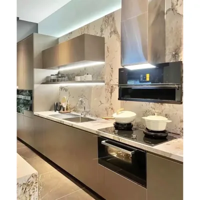 Custom Made Kitchen Counter China Processing Factory Cut to Size Kitchen Island Table Top Natural Marble Cabinet Panel Worktop