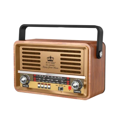 Vintage Wooden Box Dual-speaker Multi-band Radio BT TF Card Remote Control Player BT TF Card Remote Control Player