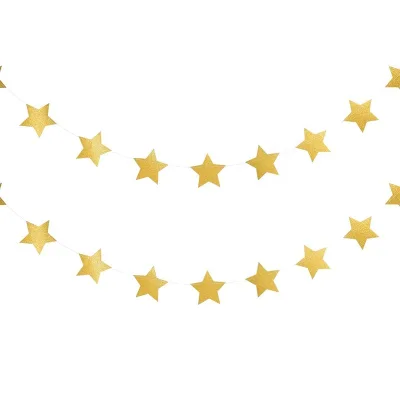 Paper Garland Decorations Five-pointed Star String Hanging Decoration Wedding Birthday Party  Baby Shower Background Decoration
