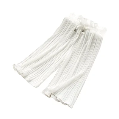 Customized Design Girls' Casual Summer Pants High Quality Hanging Wide Leg with Solid Color Breathable Knitted Fabric