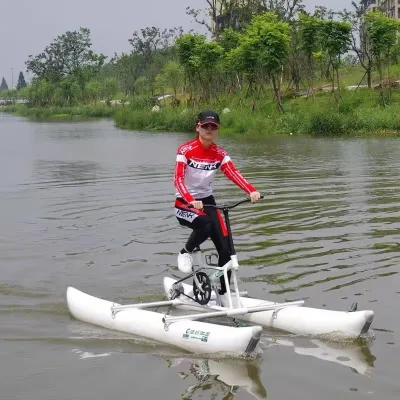 Cylindrical Inflatable Float Tubes Water Bicycle One Person Aluminum Frame Circular for Water Park From China New Design
