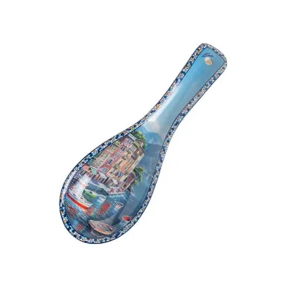 Venice Theme Spoon Rest Wholesale Soup Spoon Rest Ceramic Spoon Rest for Kitchen