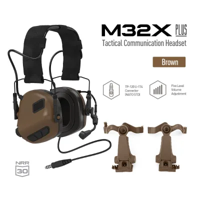 NRR 22dB M32X Plus Gel Pads Waterproof Milpro Headphone Environmental Perception Digital Communication Tactical Headset