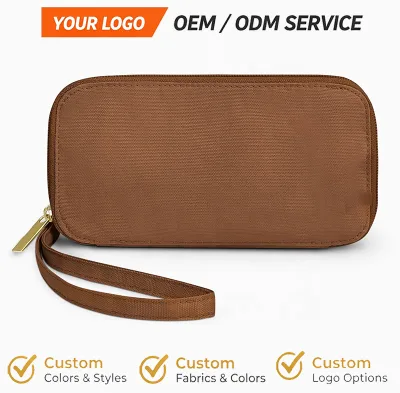 OEM ODM Travel Ready Card Holder Wallet Fashion Custom Wallet Multi Compartment Wallet Removable Wrist Strap for Bulk Orders