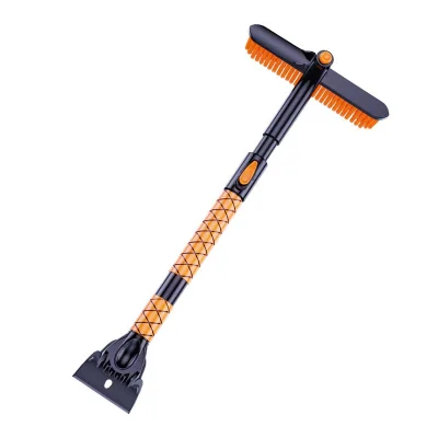 30"-39" Extendable Straight Handle Rubber Paint Car Snow Brush Detachable Heavy-Duty Snow Removal Broom Squeegee Ice Scraper