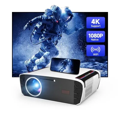 Multi-Functional 4K Smart Home Projector 1550 ANSI Google OS Auto Keystone Dolby Atmos & Game Mode Android Smart Bluetooth Wifi