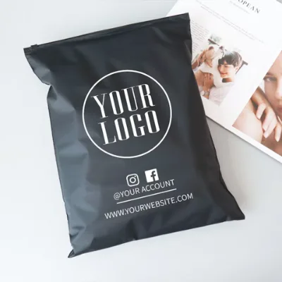 Wholesale custom logo zipper clothes packaging frosted plastic ziplock bag PE zip lock packaging bag