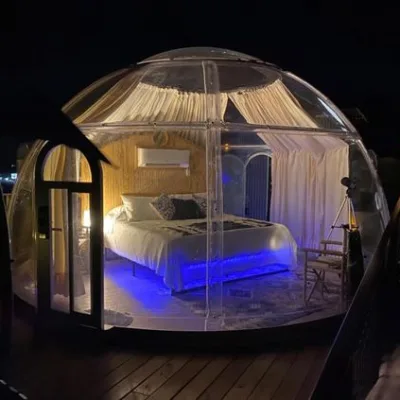 Factory Price Romantic Outdoor Commercial Leisure Coffee Shop Assembled Pc Dome Tent