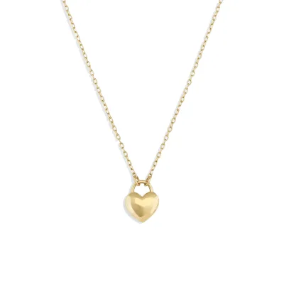 Special Gold Tiny Heart Padlock Charm Necklace Best Gift for Mama Silver Necklace